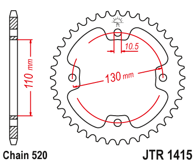 JT SPROCKETS JTR1415.38 (atv, 430338jt)